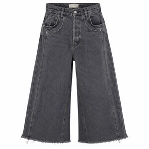 We The Free High Rise Wide Leg Button Fly Jeans Women 25 Faded Black